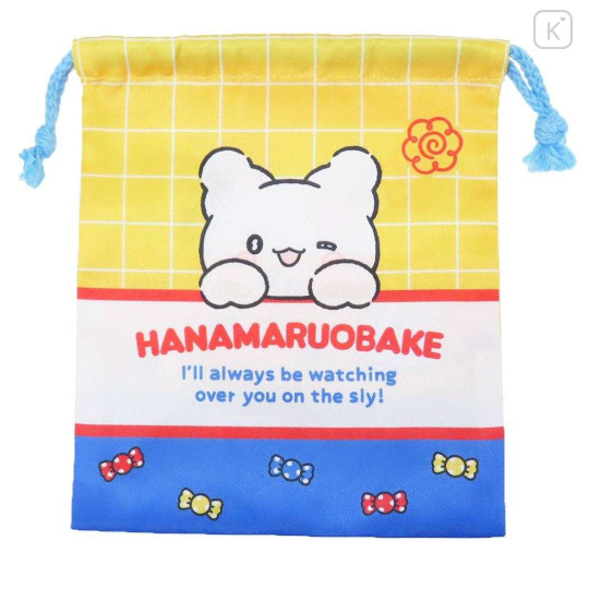 Japan Sanrio Drawstring Bag - Hanamaruobake : Watching Over You Blue - 1