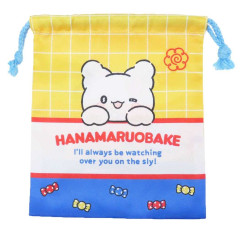 Japan Sanrio Drawstring Bag - Hanamaruobake : Watching Over You Blue