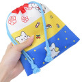 Japan Sanrio Drawstring Bag - Hanamaruobake : Watching Over You Blue - 2