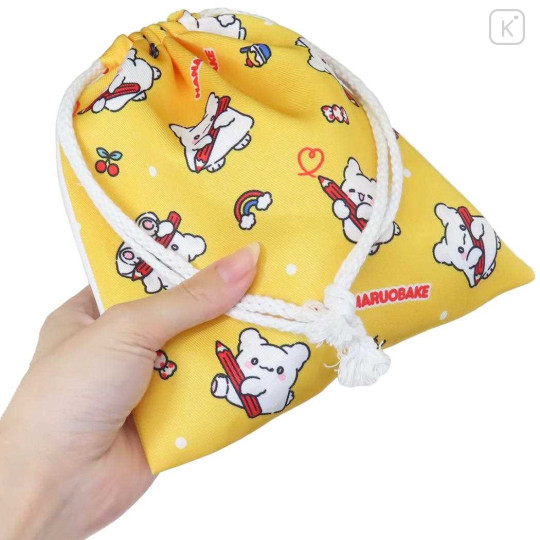 Japan Sanrio Drawstring Bag - Hanamaruobake : Watching Over You Red - 2
