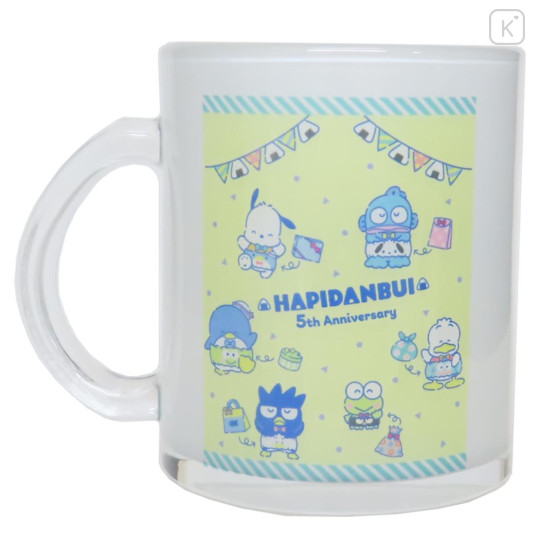 Japan Sanrio Glass Mug - Hapidanbui Boys 5th Anniversary : Happy - 1
