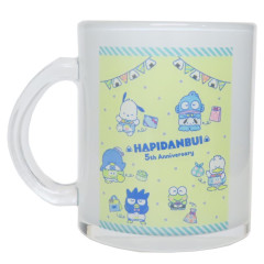 Japan Sanrio Glass Mug - Hapidanbui Boys 5th Anniversary : Happy