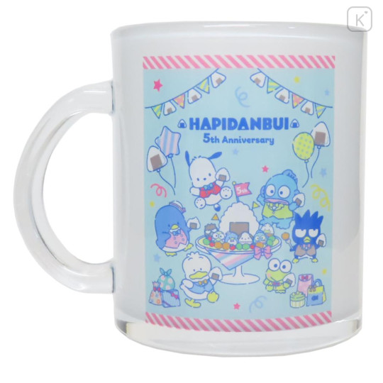 Japan Sanrio Glass Mug - Hapidanbui Boys 5th Anniversary : Rice Ball - 1