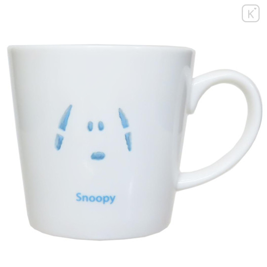 Japan Peanuts Porcelain Mug - Snoopy : Blue Openwork Light Shine - 1