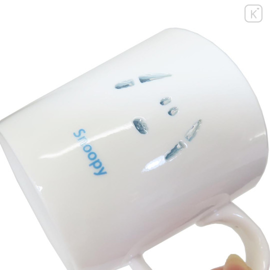 Japan Peanuts Porcelain Mug - Snoopy : Blue Openwork Light Shine - 3