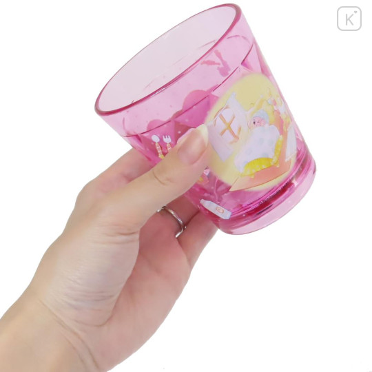 Japan Kirby Clear Plastic Tumbler - Kirby & Waddle Dee : Happy Morning Pink - 2