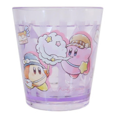 Japan Kirby Clear Plastic Tumbler - Kirby & Waddle Dee : Sunny Day Purple