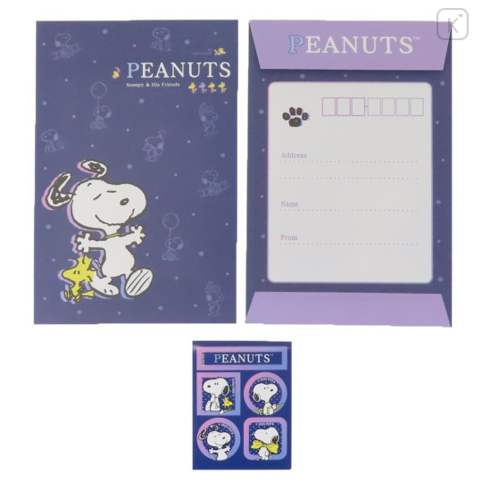 Japan Peanuts Stationery Letter Set - Snoopy & Woodstock : Star Night - 3