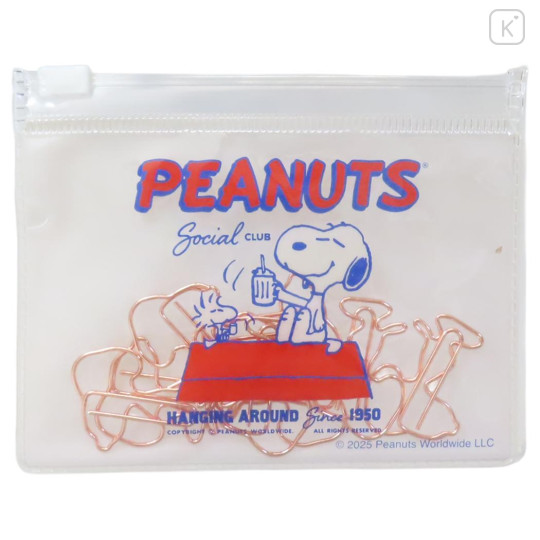 Japan Peanuts Paper Clip & Case - Snoopy & Woodstock : Social Club - 1