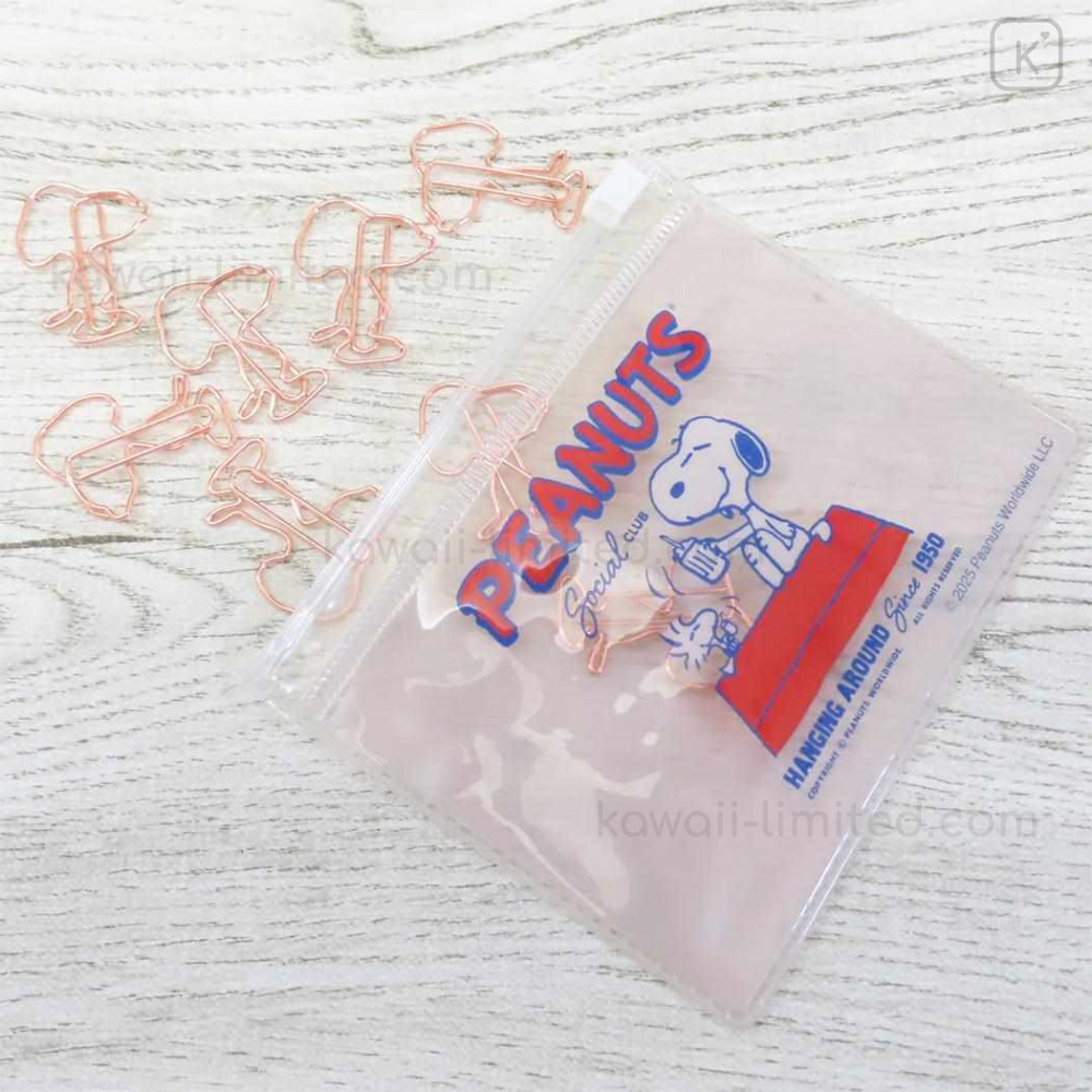 Japan Peanuts Paper Clip & Case - Snoopy & Woodstock