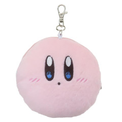 Japan Kirby Plush Pass Case Pouch with Reel - Kirby : Face