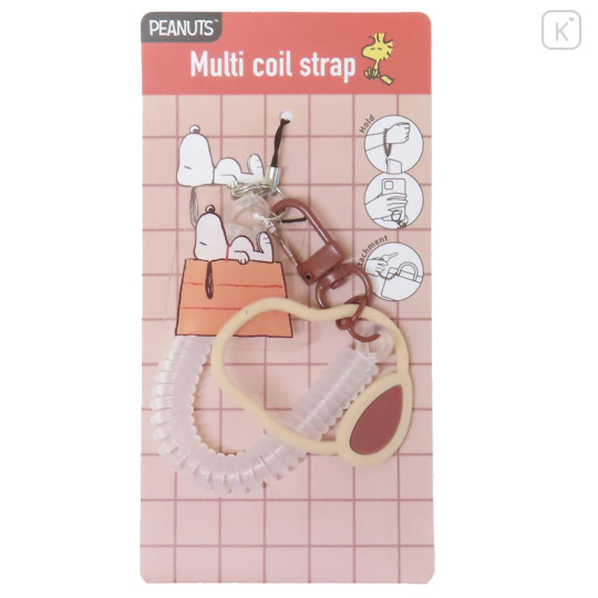 Japan Peanuts Multi-coil Spring Smartphone Strap Phone Charm - Snoopy : House - 1