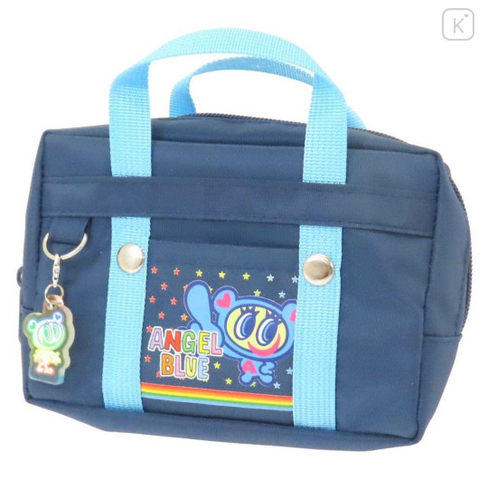 Japan Angel Blue Cosmetic Pouch - School Bag Style With Charm - 1