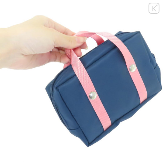Japan Angel Blue Cosmetic Pouch - School Bag Style With Charm Pink - 2
