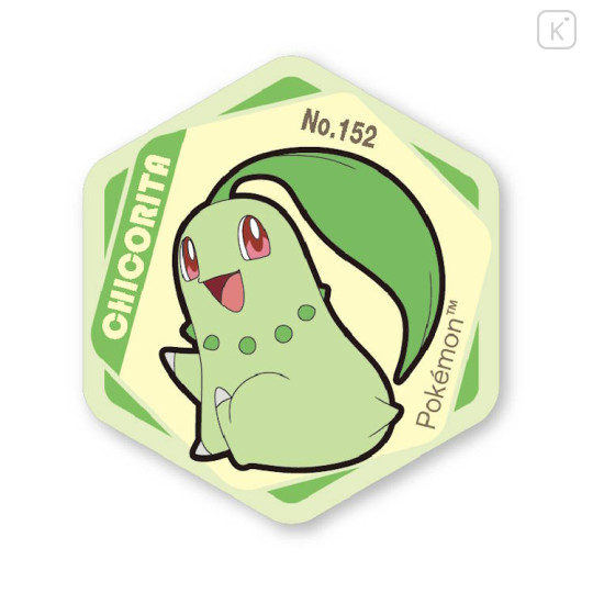 Japan Pokemon Honeycomb Acrylic Magnet - Chikorita - 1