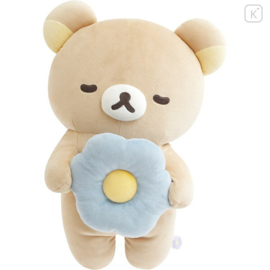 Japan San-X Die-cut Cushion - Rilakkuma : Basic Rilakkuma Flower Sleeping - 1