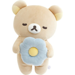 Japan San-X Die-cut Cushion - Rilakkuma : Basic Rilakkuma Flower Sleeping