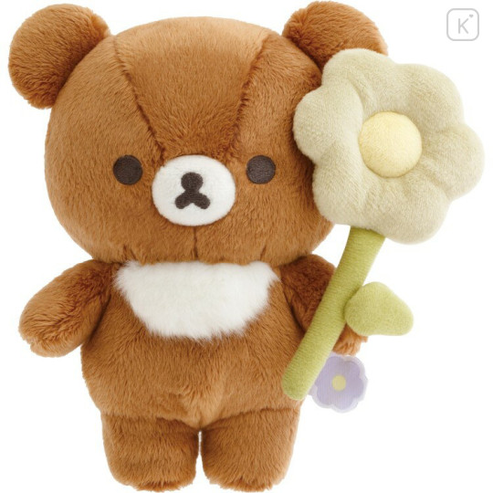 Japan San-X Plush Toy - Chairoikoguma : Basic Rilakkuma Flower - 1