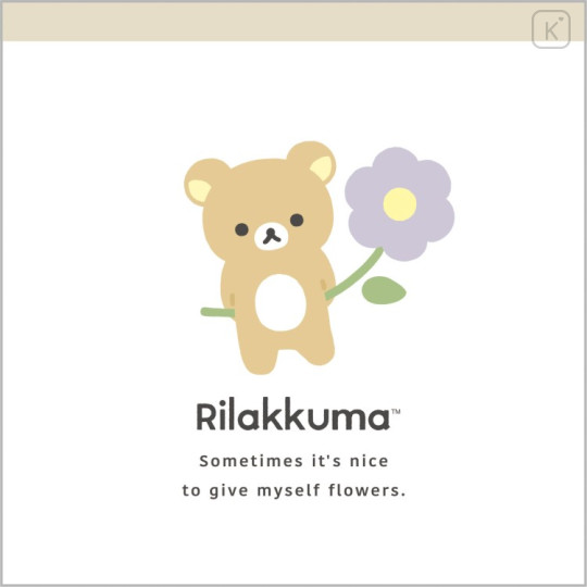Japan San-X Square Memo Pad - Rilakkuma : Basic Rilakkuma Flower - 1