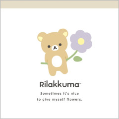 Japan San-X Square Memo Pad - Rilakkuma : Basic Rilakkuma Flower