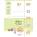 Japan San-X Letter Envelope Set - Rilakkuma : Basic Rilakkuma Flower Green - 1