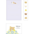 Japan San-X Letter Envelope Set - Rilakkuma : Basic Rilakkuma Flower Purple - 2