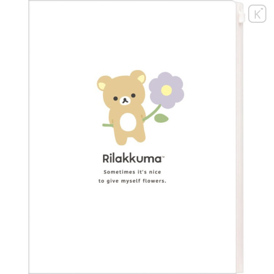 Japan San-X 6+1 Pockets A4 Clear File Holder - Rilakkuma : Basic Rilakkuma Flower - 1