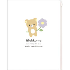 Japan San-X 6+1 Pockets A4 Clear File Holder - Rilakkuma : Basic Rilakkuma Flower