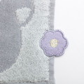 Japan San-X Mini Towel Jacquard Handkerchief - Rilakkuma : Basic Rilakkuma Flower Grey - 2