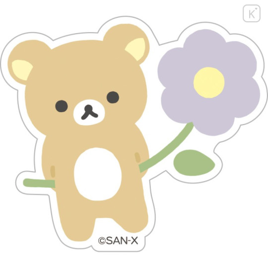 Japan San-X Vinyl Sticker - Rilakkuma : Basic Rilakkuma Flower - 1