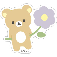 Japan San-X Vinyl Sticker - Rilakkuma : Basic Rilakkuma Flower
