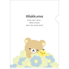 Japan San-X A4 Clear File Folder - Kiiroitori & Rilakkuma : Basic Rilakkuma Flower