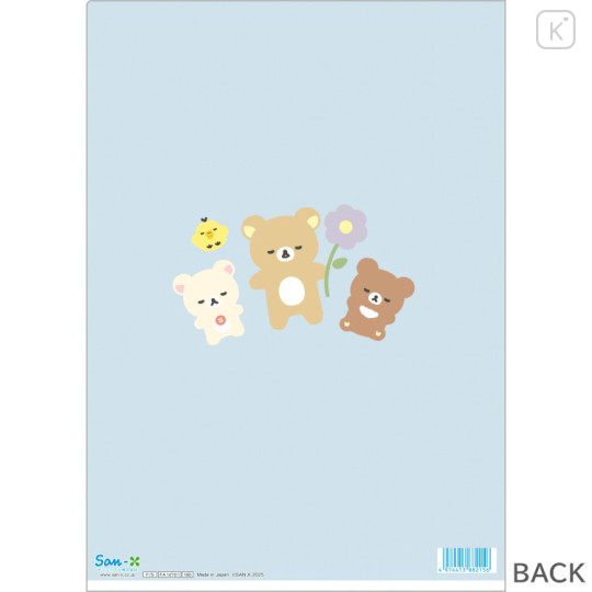 Japan San-X A4 Clear File Folder - Kiiroitori & Rilakkuma : Basic Rilakkuma Flower - 2