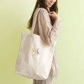 Japan San-X Embroidered Tote Bag - Rilakkuma : Basic Rilakkuma Flower - 2