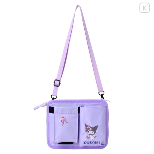 Japan Sanrio 2way Drink Holder Shoulder Bag - Kuromi - 1