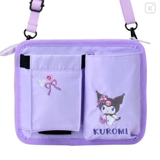 Japan Sanrio 2way Drink Holder Shoulder Bag - Kuromi - 5