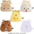 Japan San-X Secret Small Plush Drawstring Bag - Rilakkuma : Basic Rilakkuma Flower Blind Box - 1