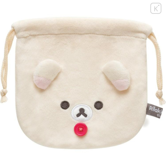 Japan San-X Secret Small Plush Drawstring Bag - Rilakkuma : Basic Rilakkuma Flower Blind Box - 4
