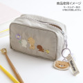 Japan San-X Embroidery Cosmetic Pouch - Rilakkuma : Basic Rilakkuma Flower - 2