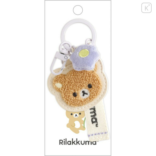 Japan San-X Embroidery Patch Keychain - Rilakkuma : Basic Rilakkuma Flower - 3