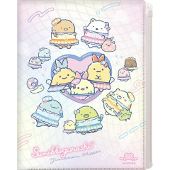 Japan San-X 6+1 Pockets A4 Clear File Holder - Sumikko Gurashi : Dreaming Idol Performance On Stage