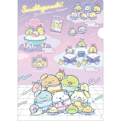 Japan San-X A4 Clear File Folder - Sumikko Gurashi : Dreaming Idol Performance On Stage