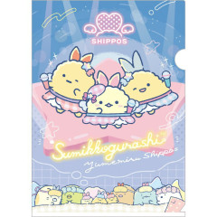 Japan San-X A4 Clear File Folder - Sumikko Gurashi : Dreaming Idol Performance On Stage Blue
