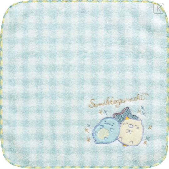 Japan San-X Embroidered Mini Towel - Sumikko Gurashi : Dreaming Idol Tokage & Neko Blue - 1