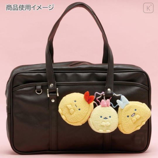Japan San-X Mini Plush Pouch with Carabiner - Sumikko Gurashi : Dreaming Idol Ebifurai no Shippo Fried Shrimp Tail - 4