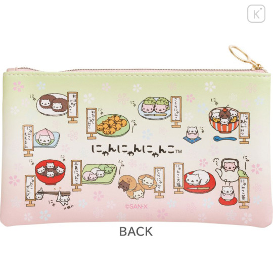 Japan San-X Clear Flat Pouch Pencil Case - Nyan Nyan Nyanko : All Over Pattern - 2