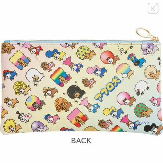 Japan San-X Clear Flat Pouch Pencil Case - Afro Ken : All Over Pattern - 2