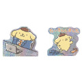 Japan Sanrio Glitter Hologram Sticker Set - Pompompurin : Off Work - 1
