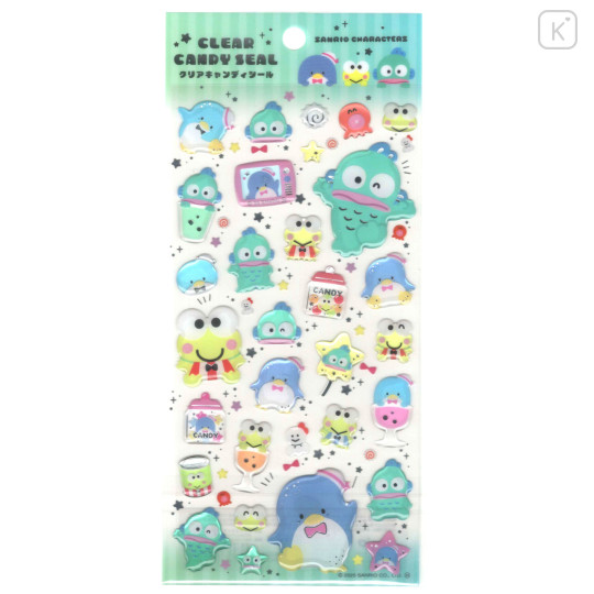 Japan Sanrio Clear Plump 3D Sticker - Hangyodon & Keroppi & Tuxedosam : Hapidanbui Boys Candy - 1