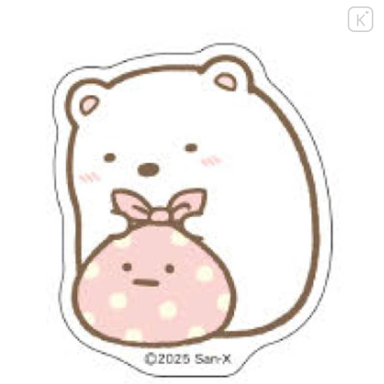 Japan San-X Repipeta Reusable Sticker - Sumikko Gurashi : Shirokuma & Furoshiki - 2